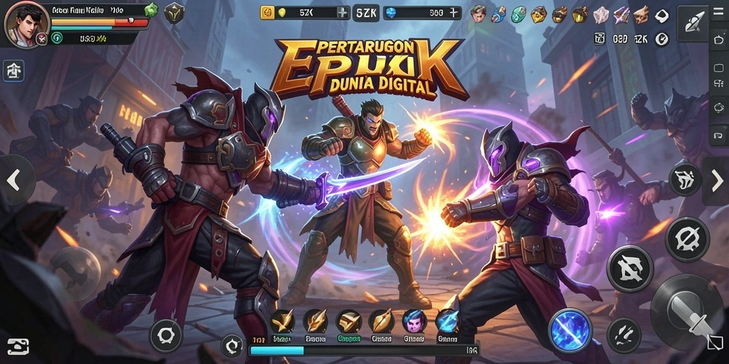 Screenshot utama 5ZK menampilkan aksi pertarungan yang seru dan mendebarkan.