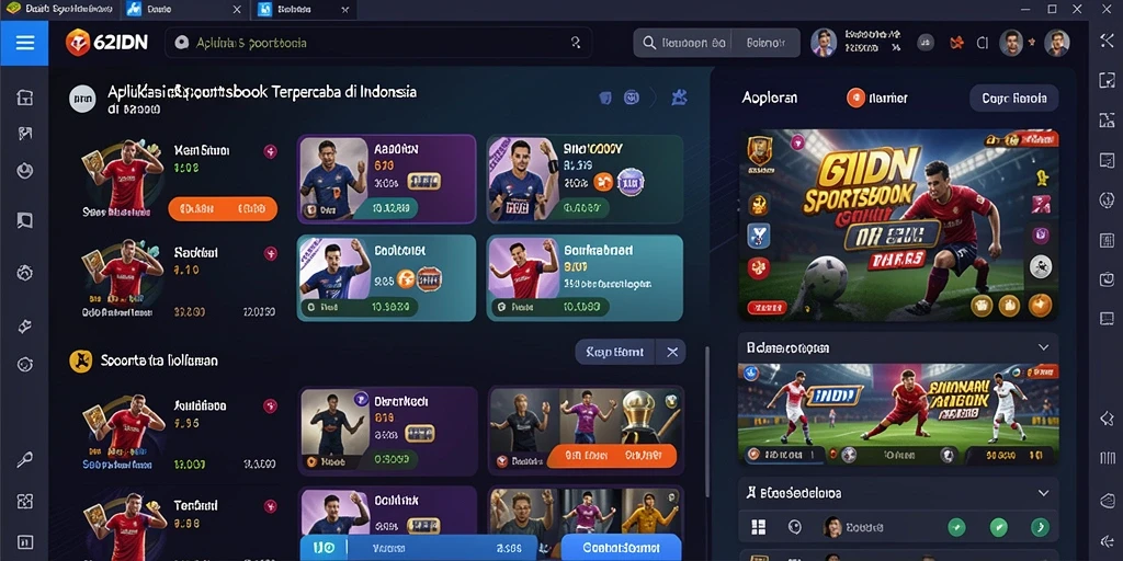 Screenshot gameplay utama 62IDN yang menunjukkan fitur taruhan langsung.