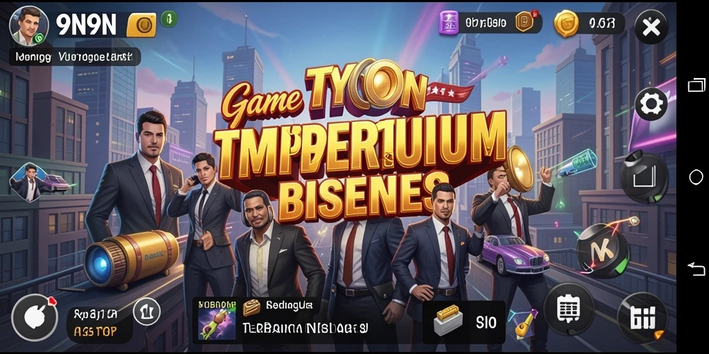 Tampilan gameplay 9N9N yang penuh strategi dan manajemen bisnis.