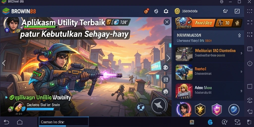 Tampilan utama BROWIN88 dengan fitur utility yang lengkap.