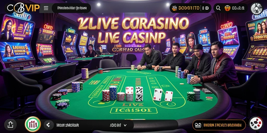 Tampilan gameplay C8VIP dengan dealer dan suasana kasino yang autentik.