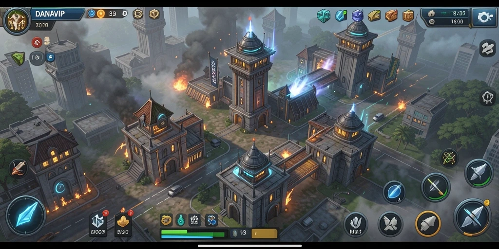 Tampilan gameplay menara pertahanan yang memikat dari DANAVIP.