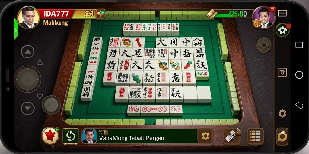 Tampilan gameplay seru dari IDA777 yang menampilkan Mahjong klasik.