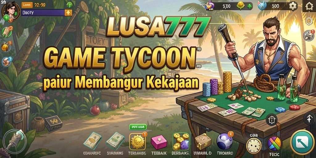 Screenshot utama LUSA777 menampilkan gameplay Tycoon yang mengasyikkan.